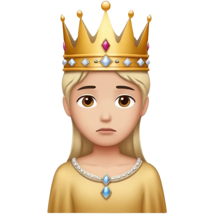 Sad face with crown emoji