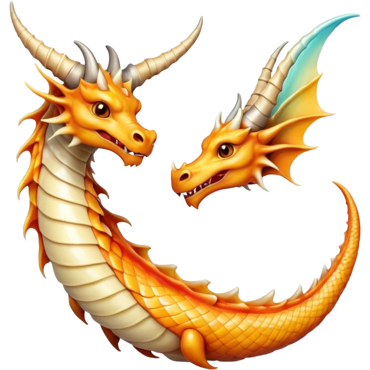 dragon horn emoji, two twisted horns with ridges, mystical and shiny, vivid highlights emoji