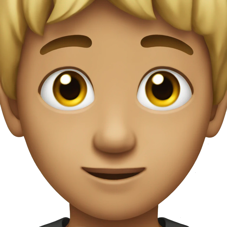 Niño con ojos negros emoji