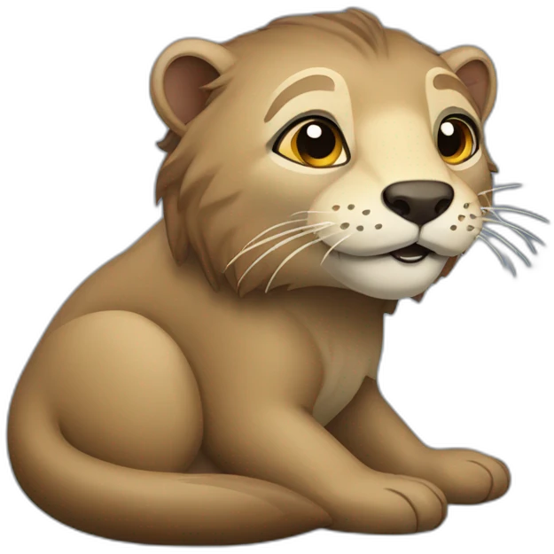 Loutre sur un lion emoji