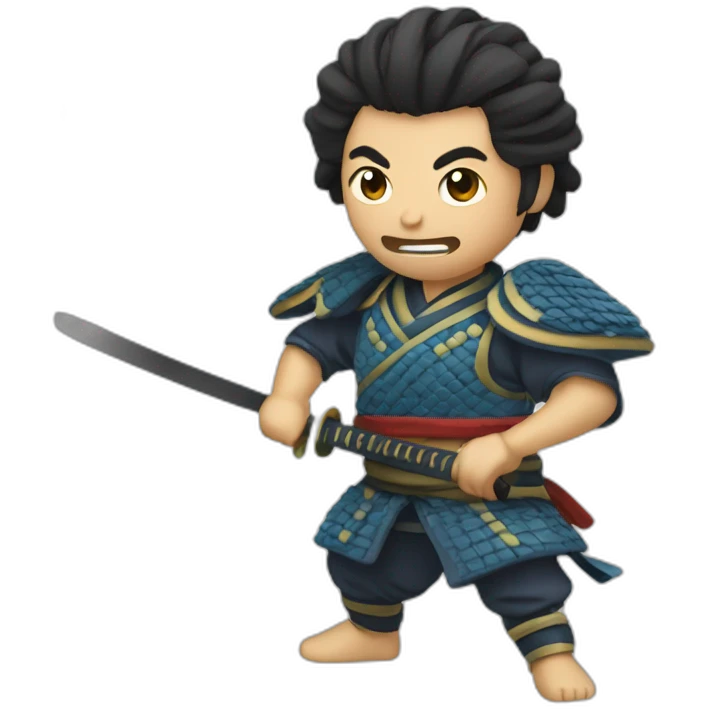 Samurai plaing disc jocky emoji