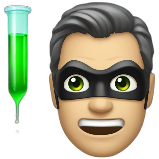 batman with green test tube emoji