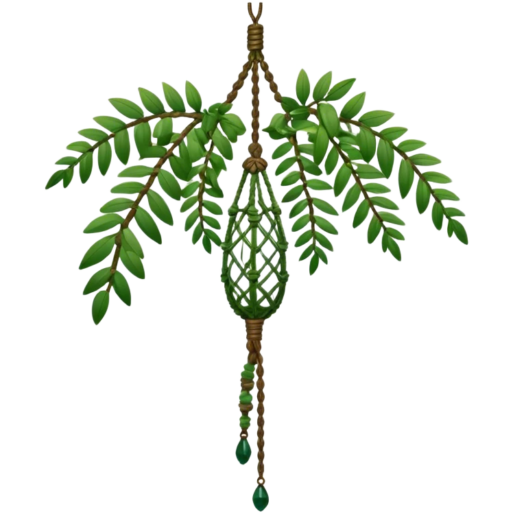 Hanging macrame rosary plant  emoji