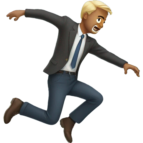 Man falling from the sky emoji