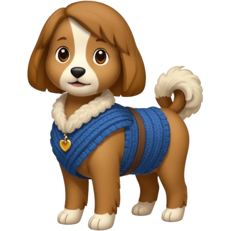 Bassotto seduto con vestito di lana emoji