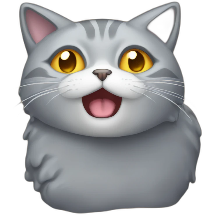Grey cat melting emoji