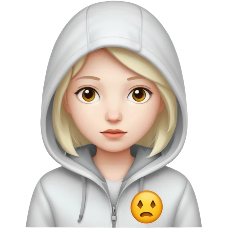Girl, super White Coat with Hoodie  emoji