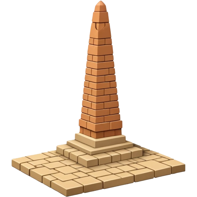 Phallic shaped obelisk made out of layered bricks emoji