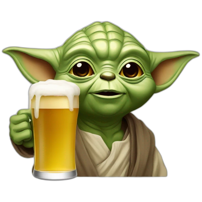 Yoda avec une biere emoji