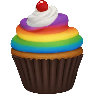 Rainbow cupcake emoji