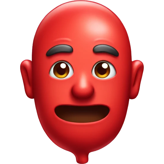 red old  candy whit face emoji