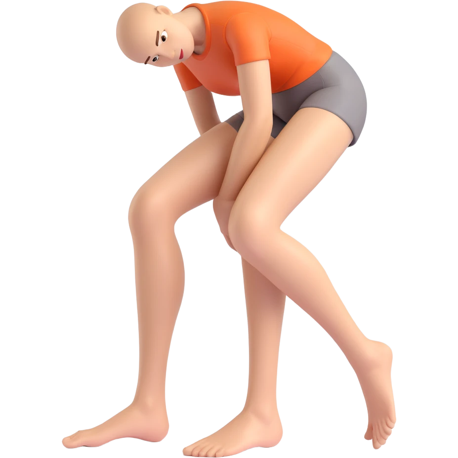 3D emoji style human leg, bent at the knee, simple and expressive, neutral skin tone emoji