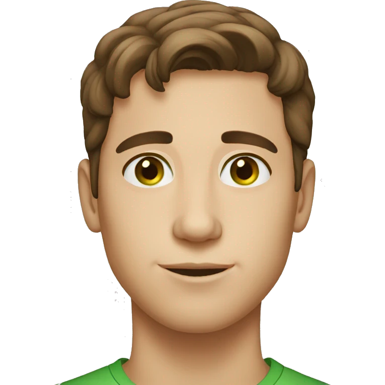 young man brown hair green eyes emoji