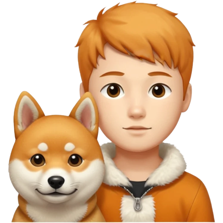 boy with shiba inu dog emoji