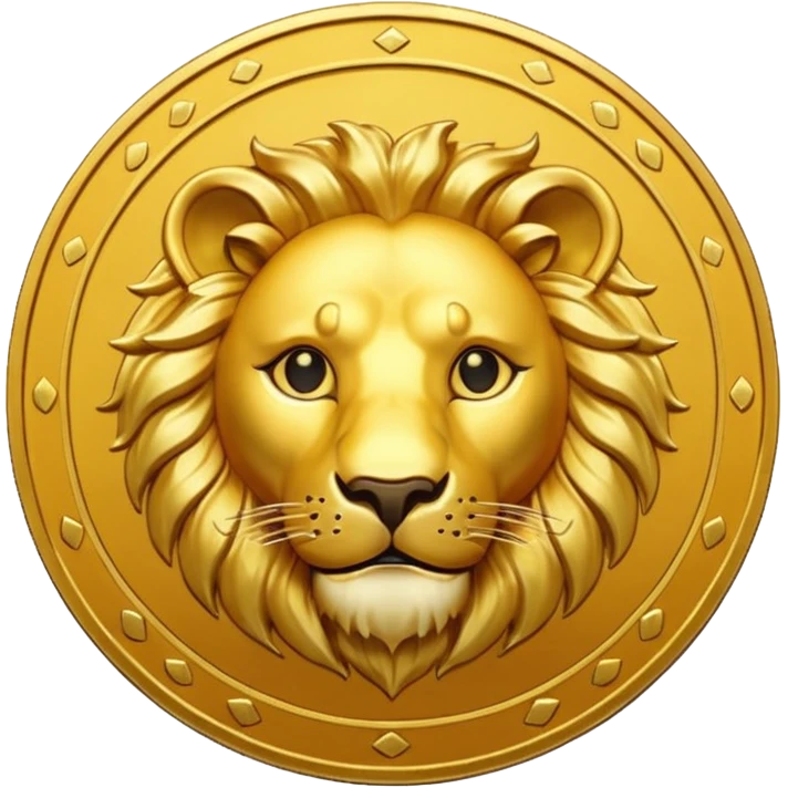 golden coin with lion face emoji