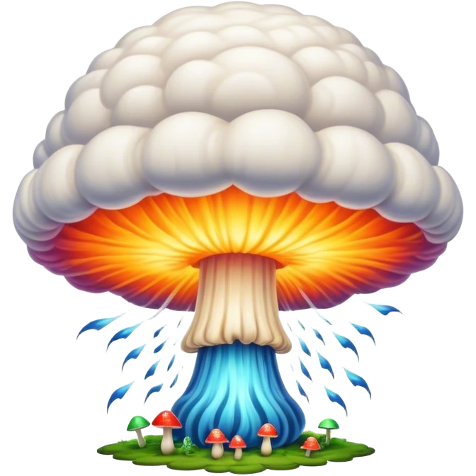 an intricate nuclear explosion with the funnel cloud  emoji