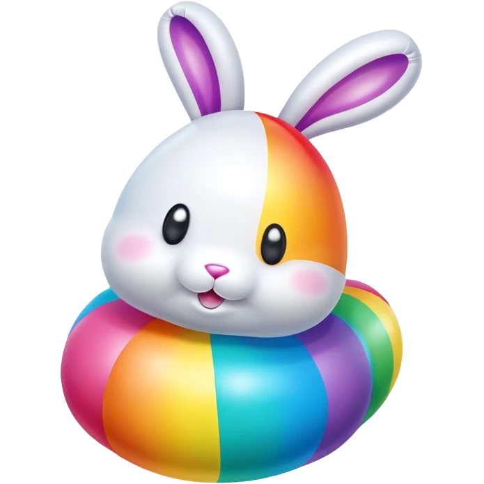 easter rainbow inflatable bouncy bunny emoji