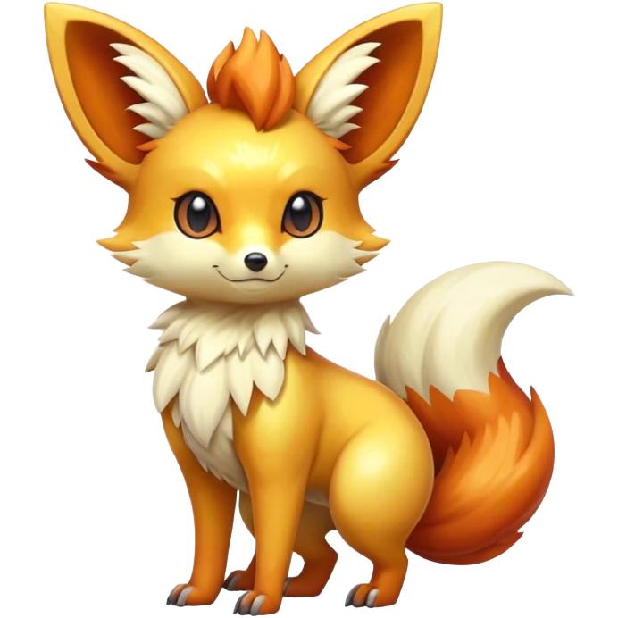 Shiny Fennekin-Vulpix-fusion-hybrid full body emoji