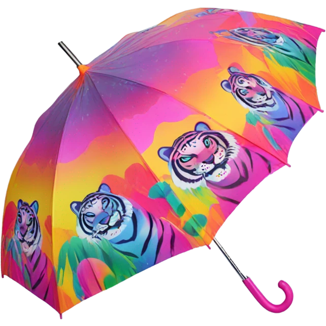 Lisa frank inspired umbrella with tiger print  emoji