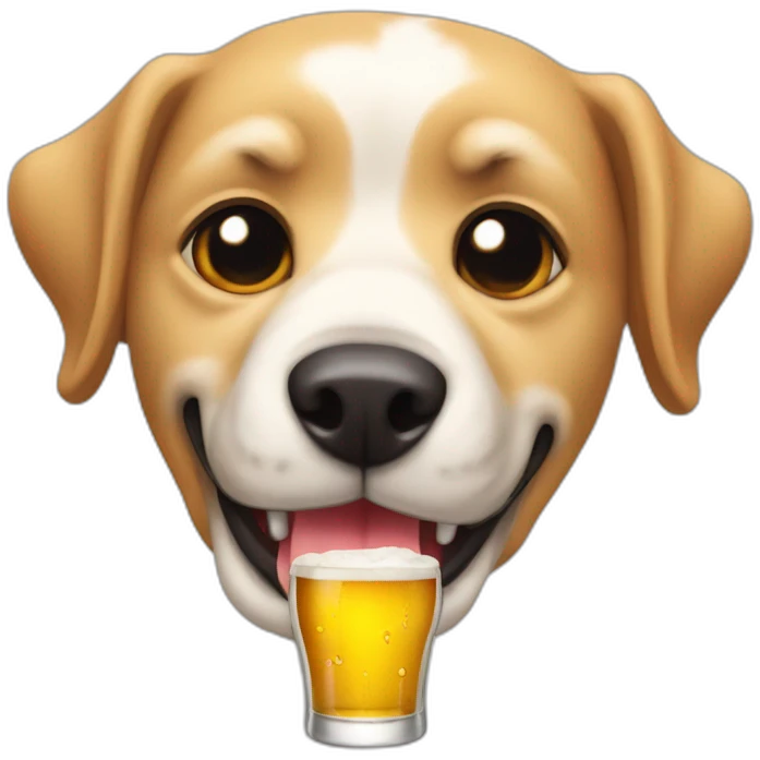 perro tomando cerveza  emoji