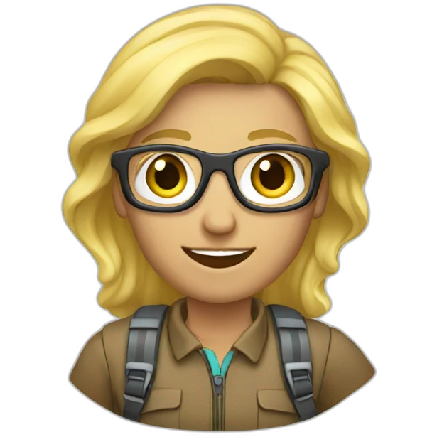 -A blond hiker entrepreneur emoji
