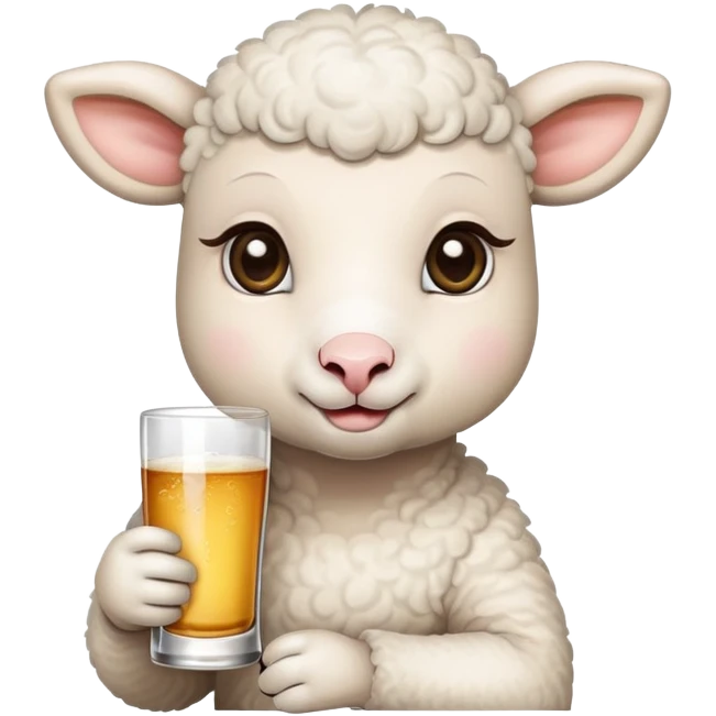 little lamb drinking alcohol  emoji