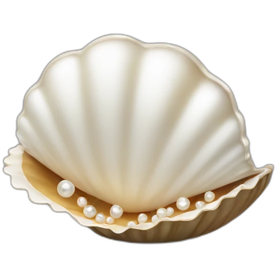Clamshell with pearl emoji