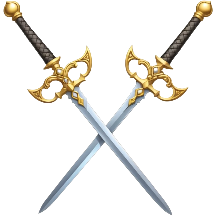 Two Golden royal swords with gold blades and gold handel emoji