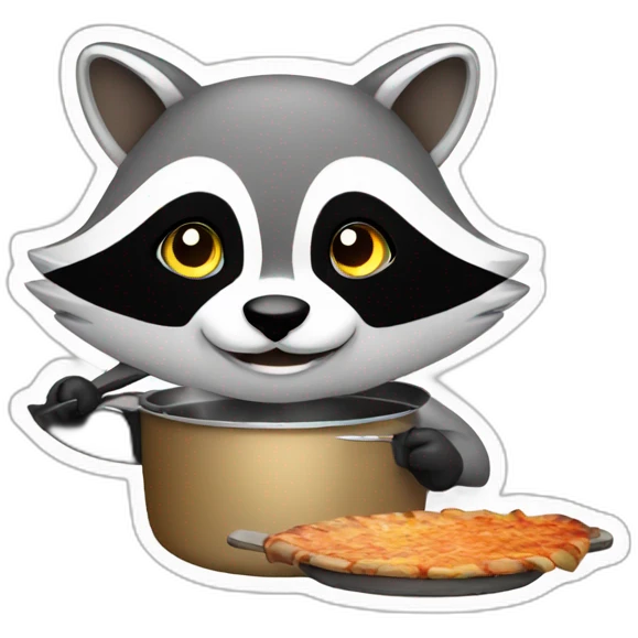 Racoon cooking emoji