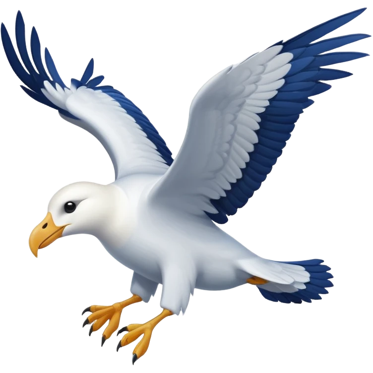 Albatross flying dark blue instead of black wings emoji