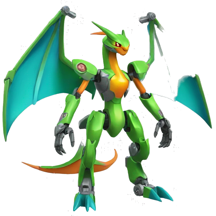 Mechanical Flygon-Charizard-Medabot-Mecha full body emoji