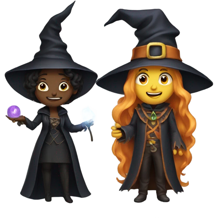 Crazy witch and warlock couple emoji