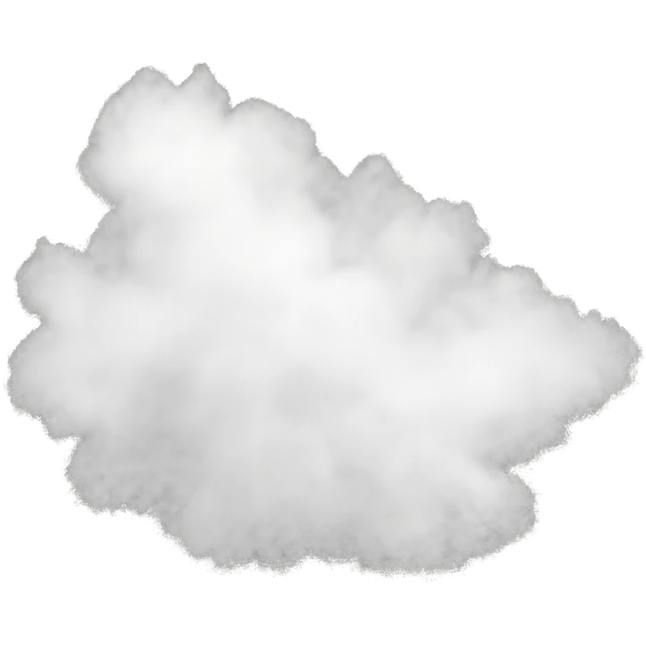 a thick, pure white cloud of mist, floating and ethereal, soft and delicate emoji