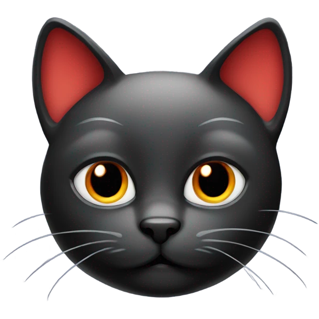 Black cat with red color  emoji