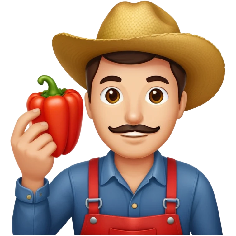 farmer holding a red bell pepper emoji