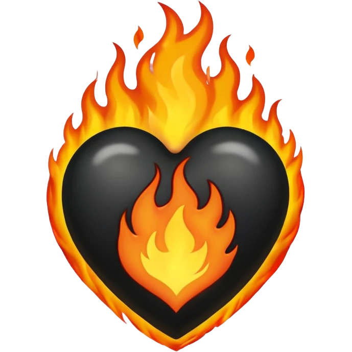 A black fire love hurt emoji