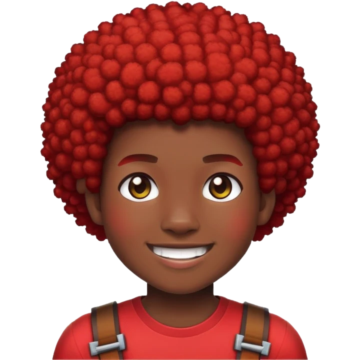Red afro teen minecraft avatar emoji