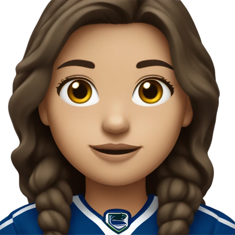 brunette girl canucks emoji