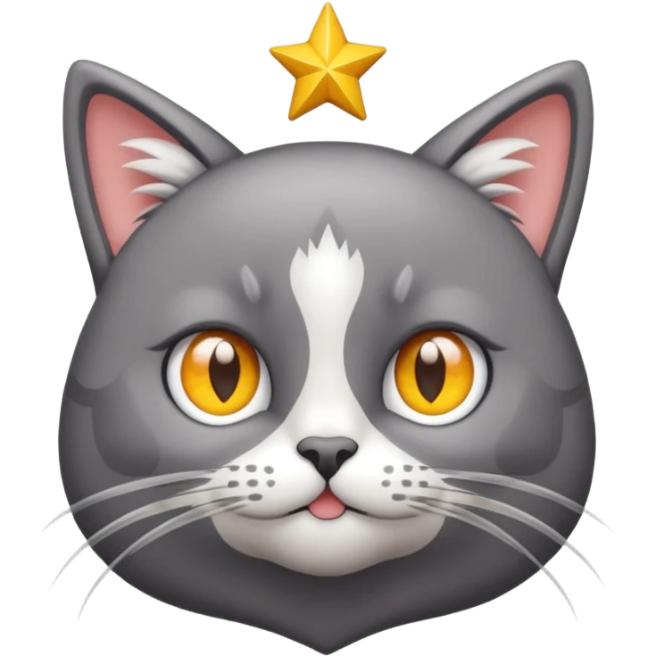 Um gato com estrela no olho emoji