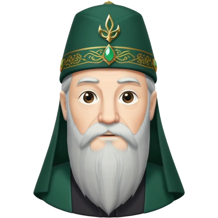 albus dumbledore with very long beard with dark green turkish fez cap and decorative motifs emoji