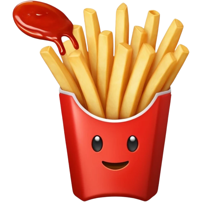 French fries with ketchup emoji