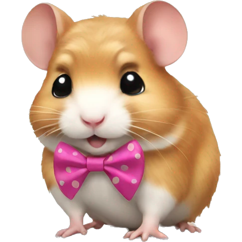 hamster wearing bow emoji