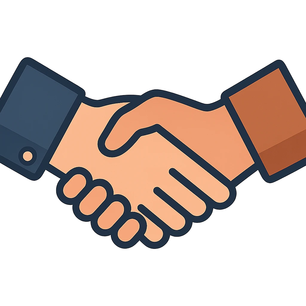 flat toon style handshake emoji