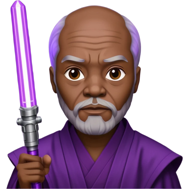 star wars master windu with purple lightsaber emoji