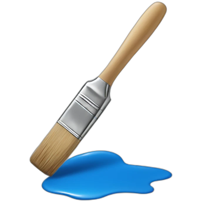 pincel con pintura azul emoji