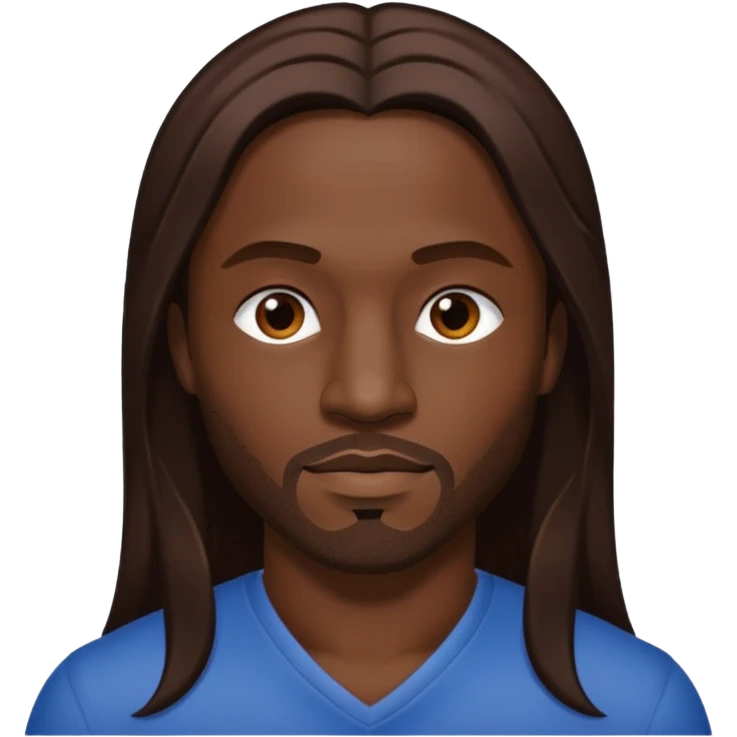 Akon with long dark brown hair emoji