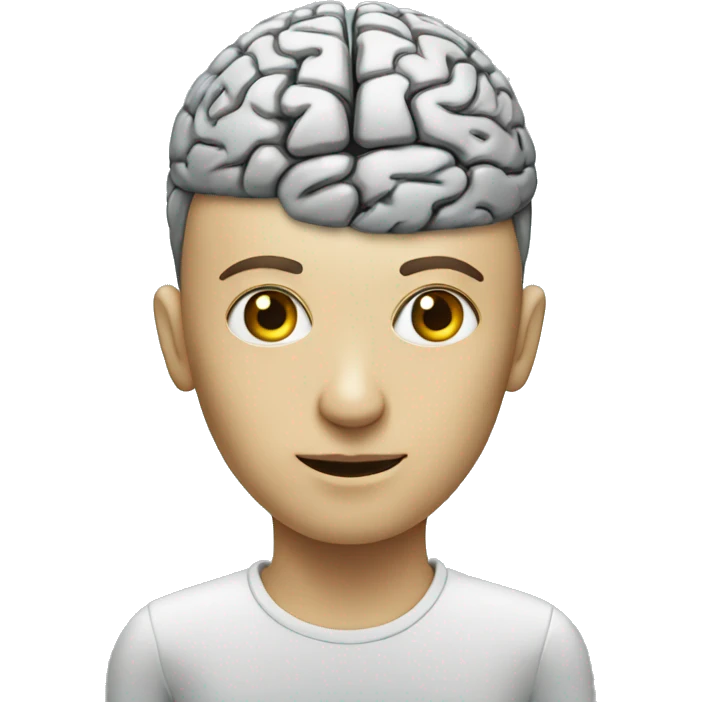 Human with brain  from artificial intelligence  emoji