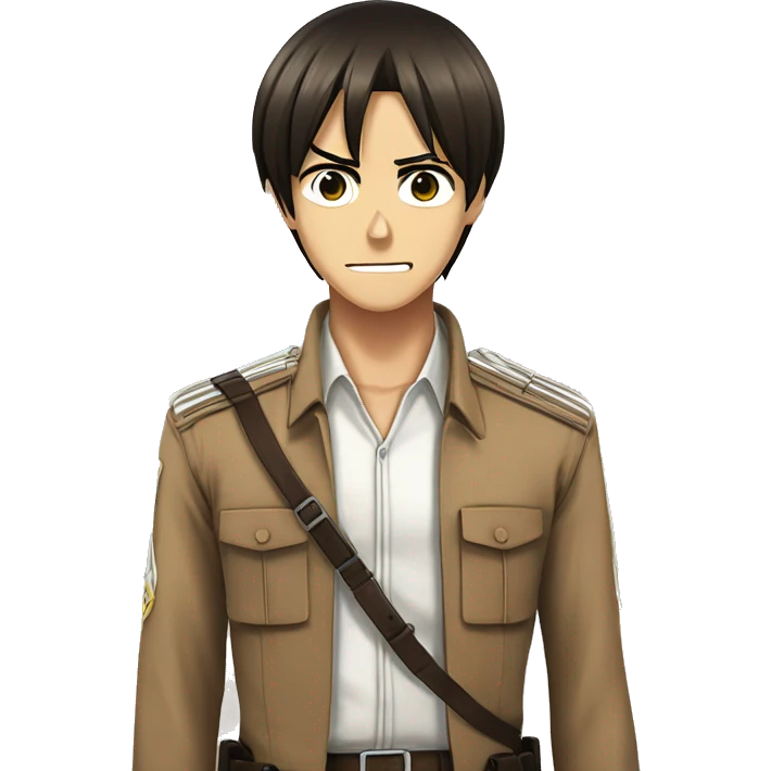 Eren Yeager with uniform from Attack on Titan emoji