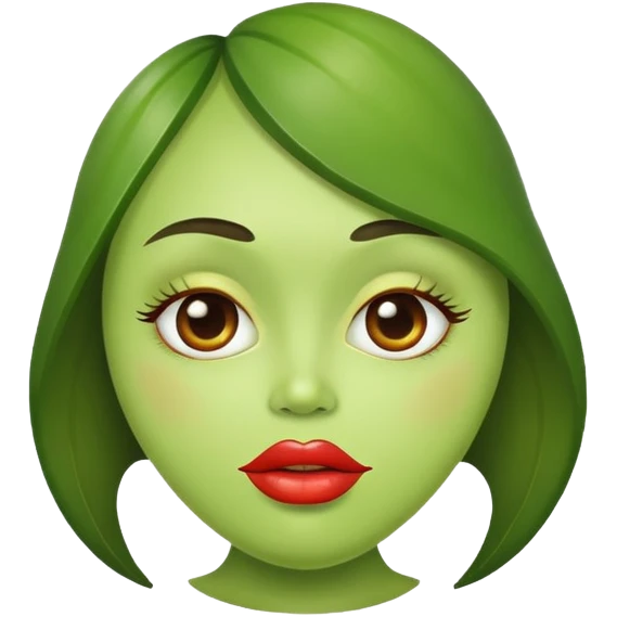 Avocado whit big lips emoji