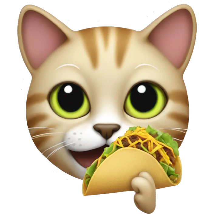 Cat eating a taco emoji